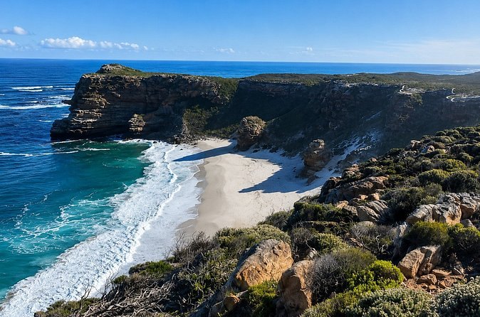 The beach and cliffs inside the Cape of Good Hope section of the reserve