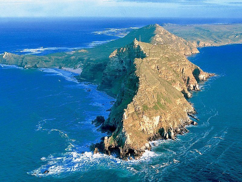 The Cape Point peninsula running out into the sea