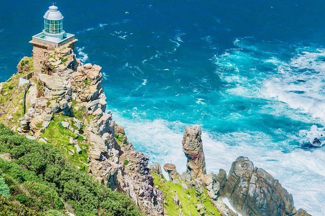 The old Cape Point lighthouse on its ridge above the ocean