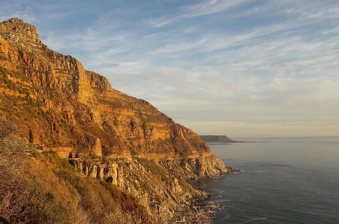 The cliffs above Chapman's Peak Drive dropping to the sea