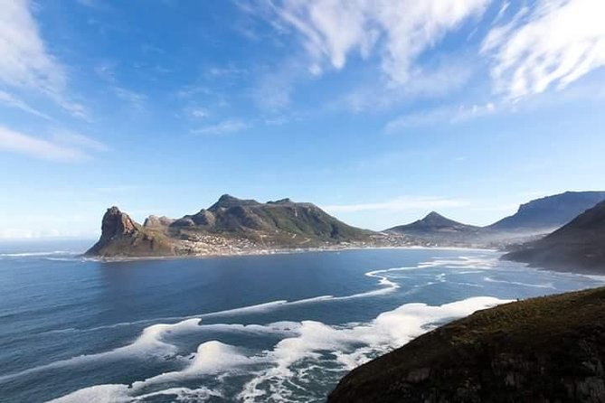 Hout Bay and its beach seen from the cliff road